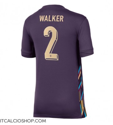 Inghilterra Kyle Walker #2 Seconda Maglia Femmina Europei 2024 Manica Corta